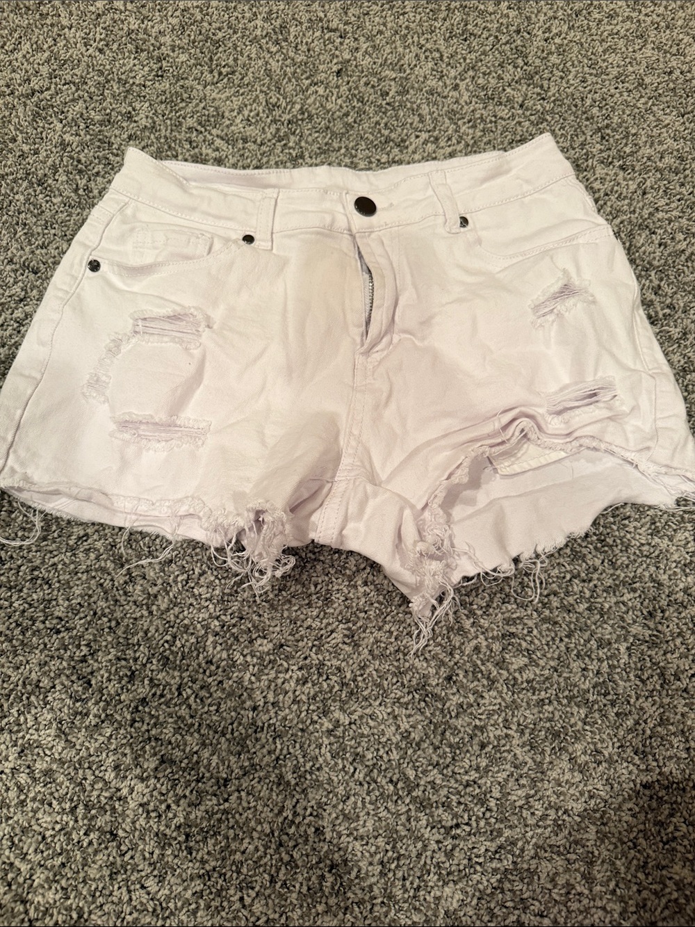 Women’s Distressed White Denim Shorts
